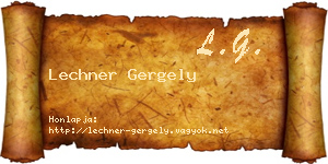 Lechner Gergely névjegykártya